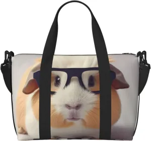Travel Duffel Bags Personal Item Bag Carry on Luggage Bag Training Handbag Lightweight Waterproof Sports Gym Bag Animal With Glasses Weekender Bag for Women Men