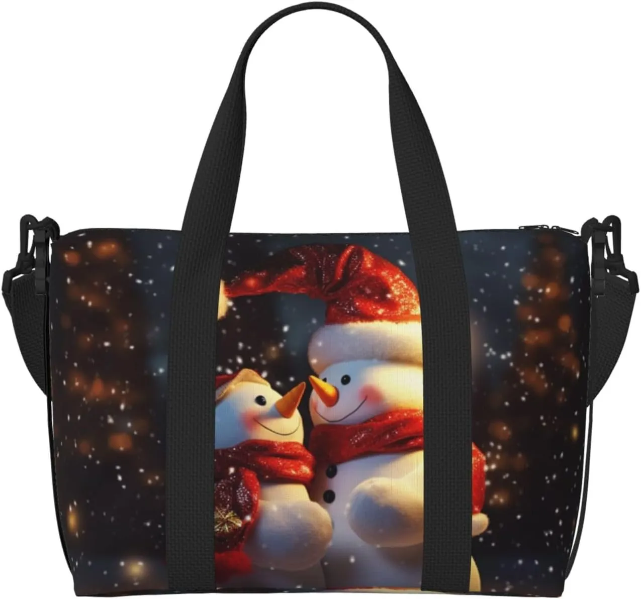 Travel Duffel Bags Personal Item Bag Carry on Luggage Bag Training Handbag Lightweight Waterproof Sports Gym Bag Christmas Snowmans Weekender Bag for Women Men