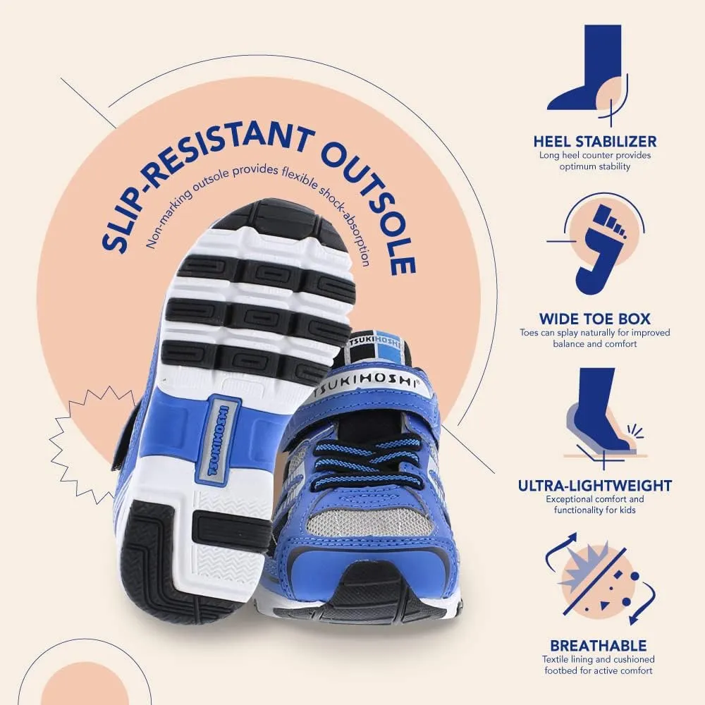 TSUKIHOSHI Storm Baby and Toddler Shoes - Strap-Closure Machine-Washable Baby Shoes with Wide Toe Box & Slip-Resistant, Non-Marking Outsoles