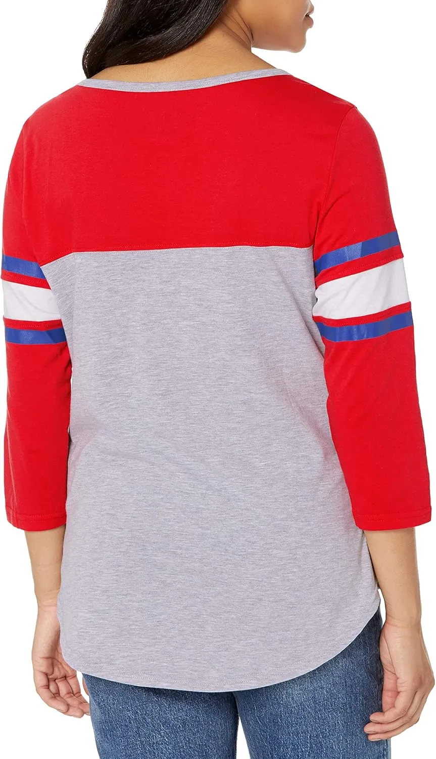 Ultra Game Women's NBA Official Raglan Baseball 3/4 Long Sleeve Shirt