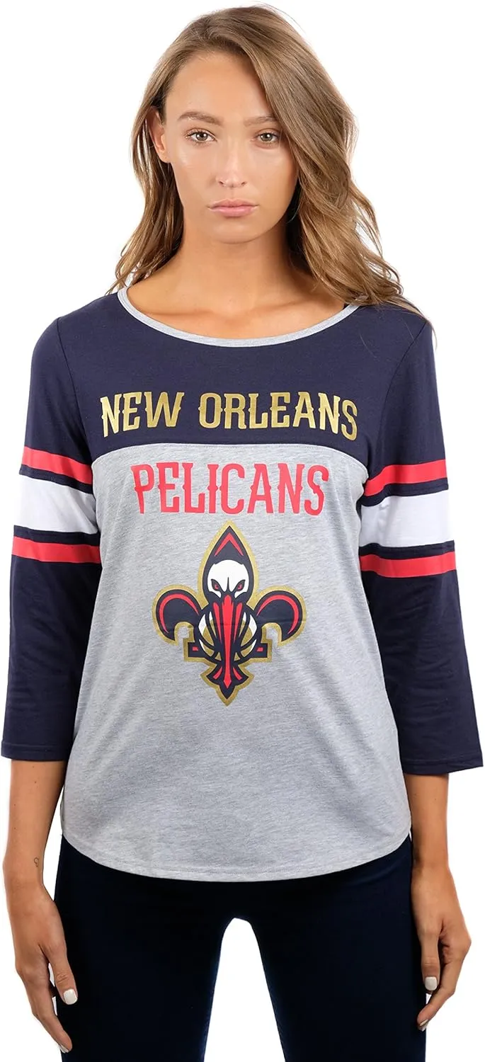 Ultra Game Women's T Raglan Baseball 3/4 Long Sleeve Tee Shirt