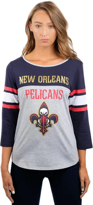 Ultra Game Women's T Raglan Baseball 3/4 Long Sleeve Tee Shirt