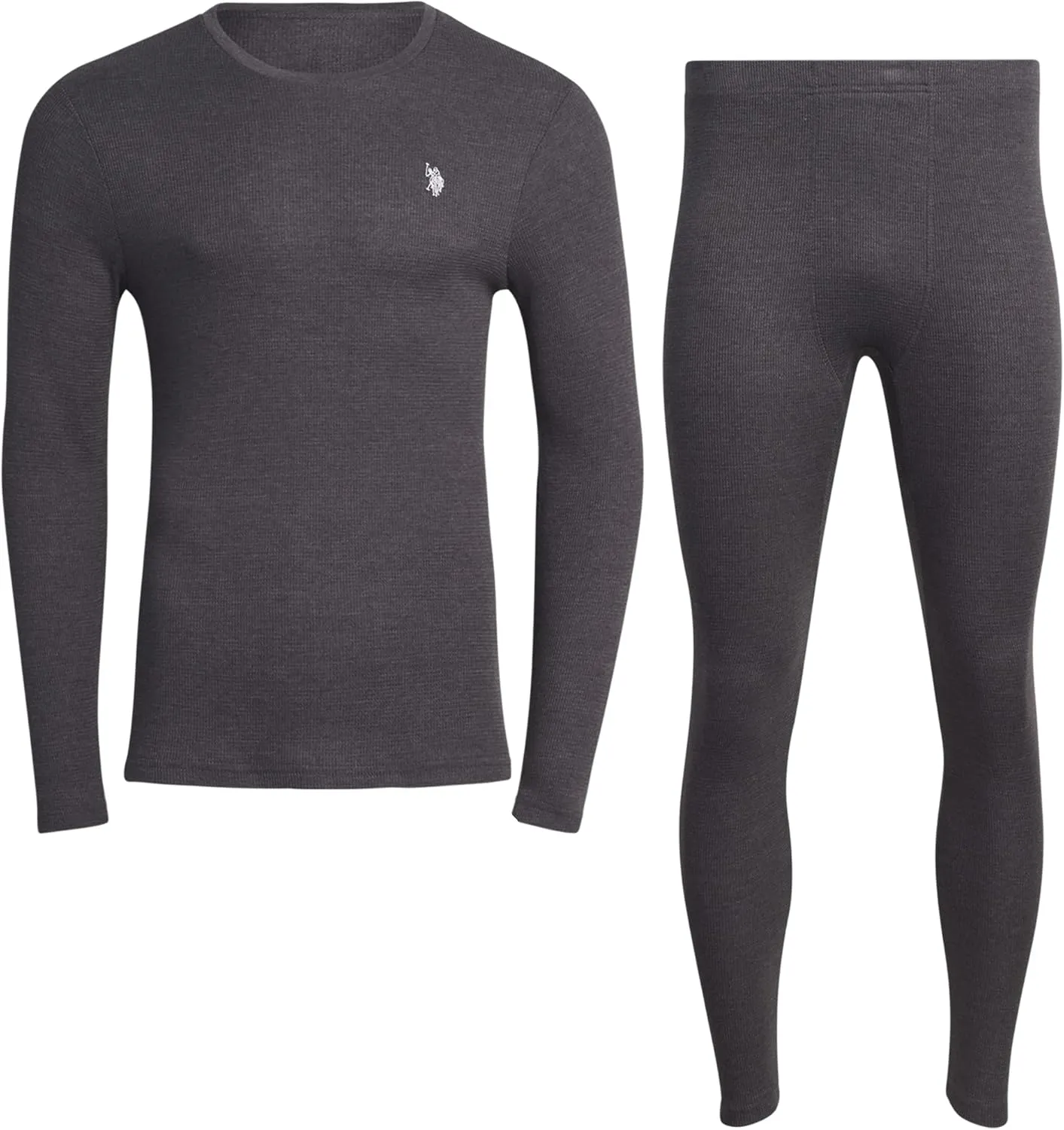 U.S. Polo Assn. Men's Thermal Underwear Set - Base Layer Long Sleeve Waffle T-Shirt and Long John Pants