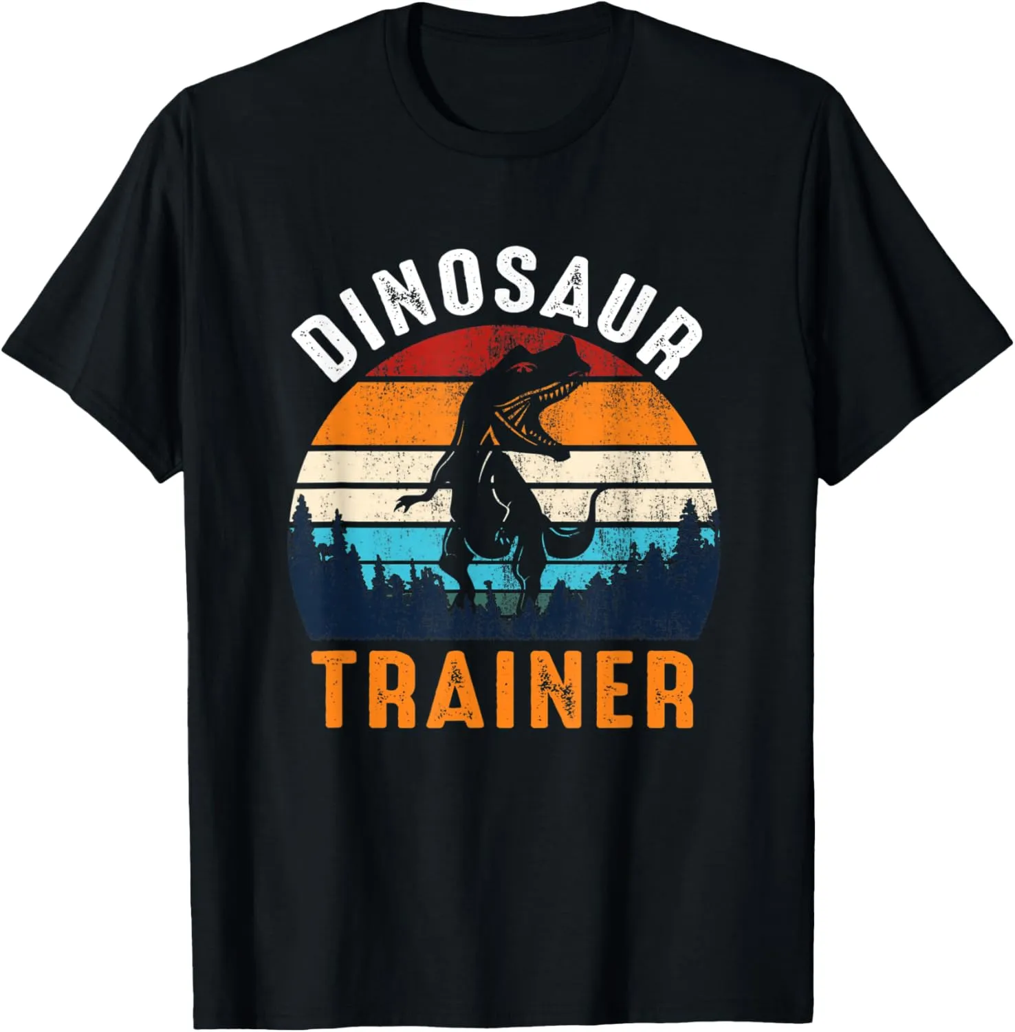 Vintage Dinosaur Trainer Halloween Costume Retro Sunset Dino T-Shirt