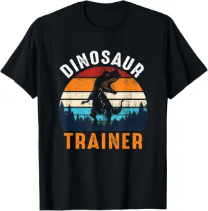 Vintage Dinosaur Trainer Halloween Costume Retro Sunset Dino T-Shirt