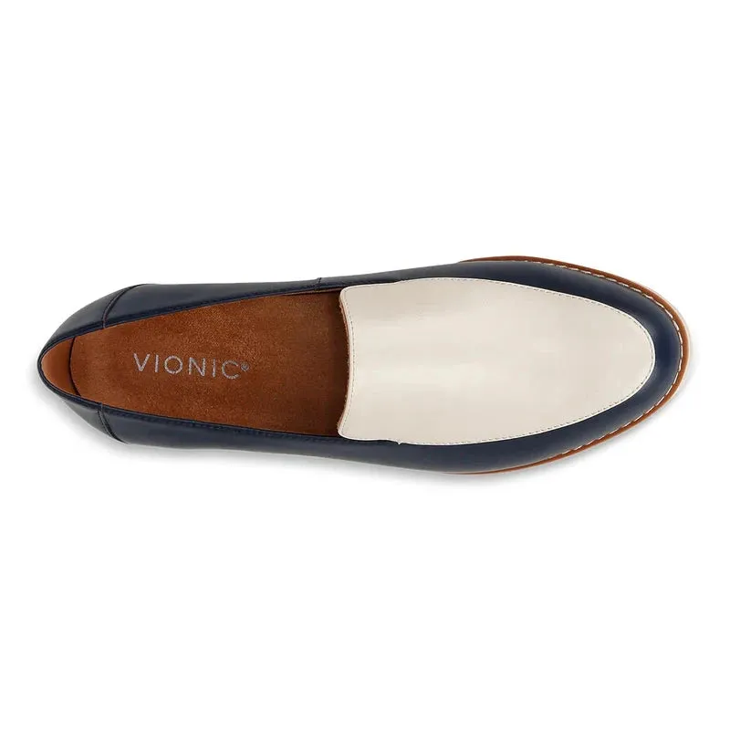 Vionic Kensley II Women's Loafer – Navy and Cream, Orthotic Comfort & Arch Support