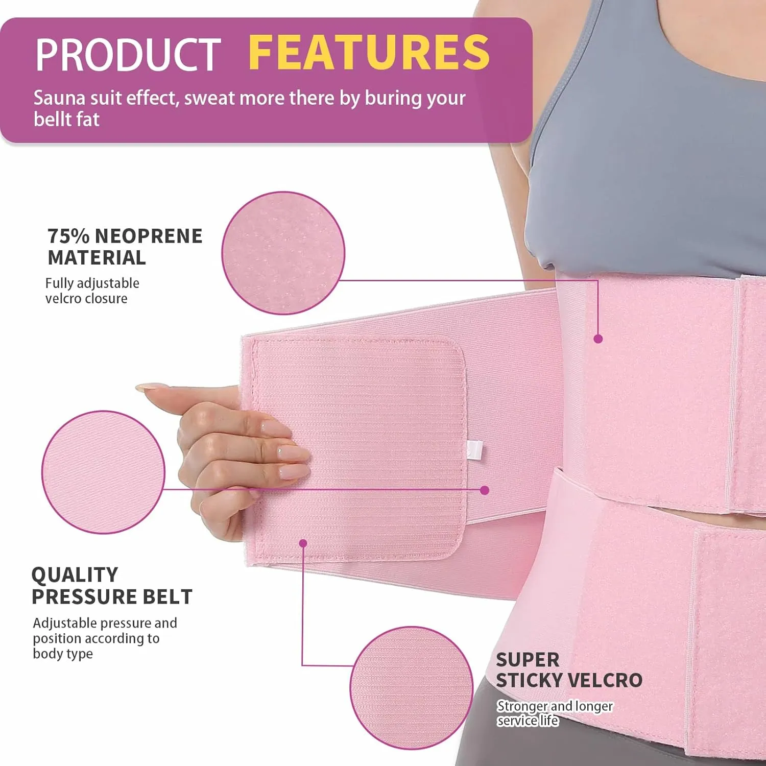 Waist Trainer for Women, Tummy Trimmer Sweat Band