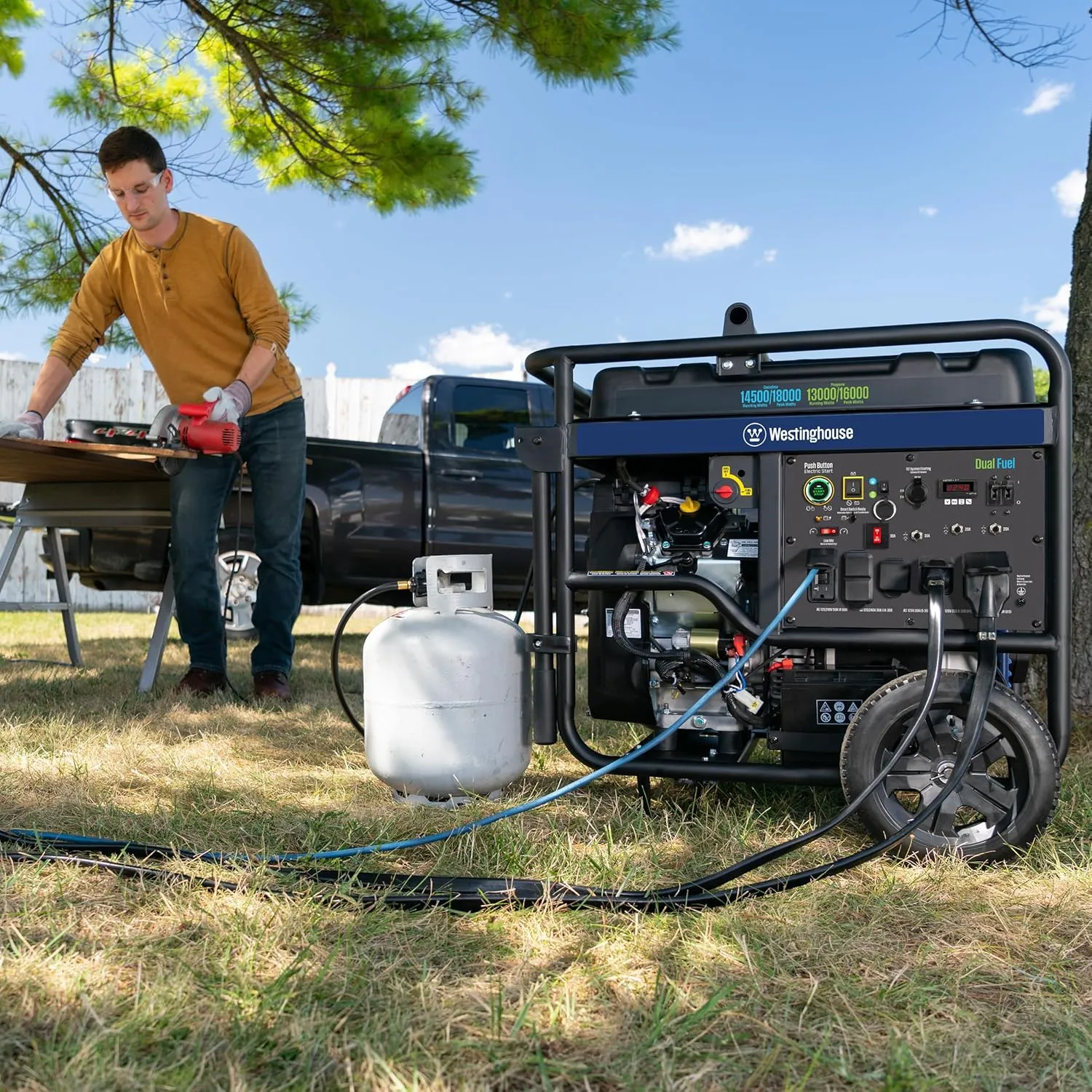 Westinghouse 18000 Peak Watt Dual Fuel Home Backup Portable Generator, Remote Electric Start, Transfer Switch Ready, Gas and Propane Powered