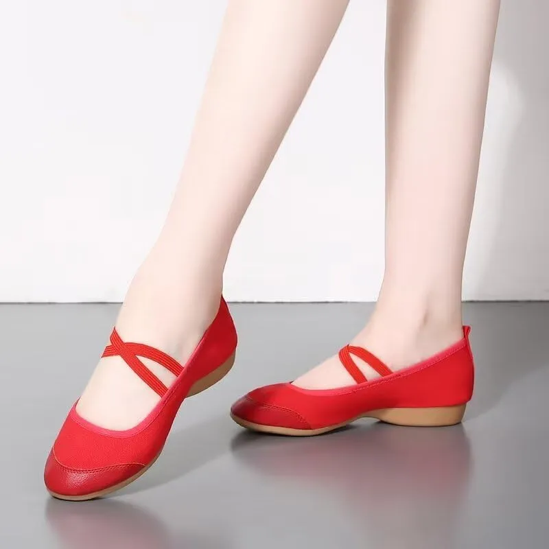 Women Low Heel Fashion Dance Shoes for Walking Yoga Ballet Exercise
