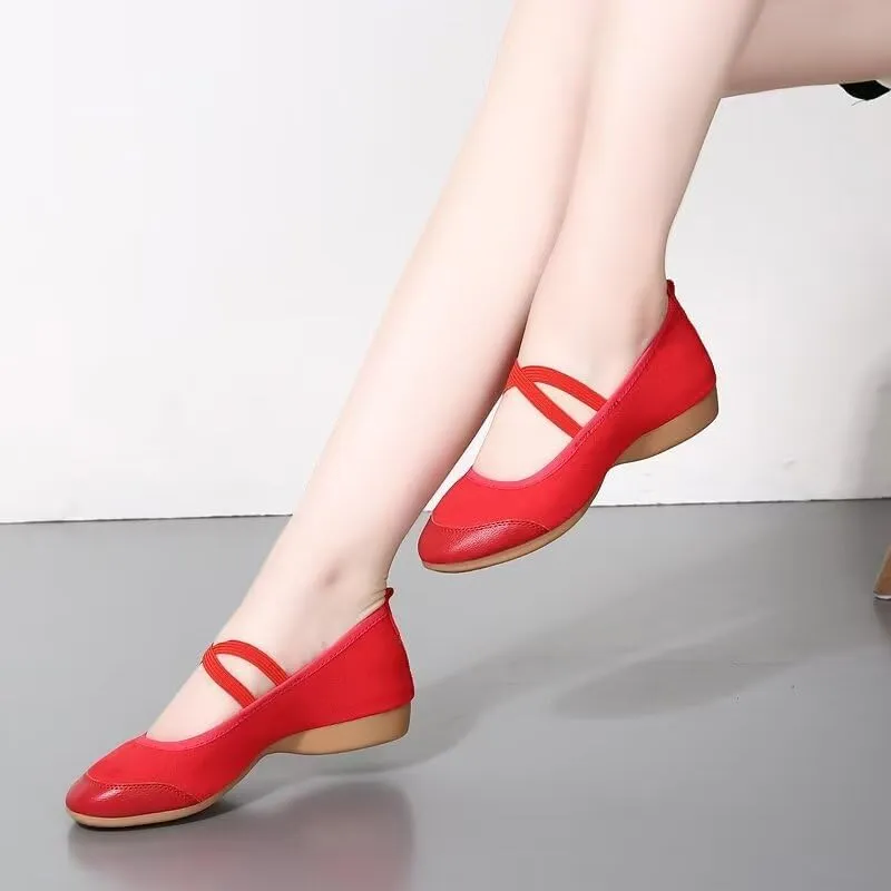 Women Low Heel Fashion Dance Shoes for Walking Yoga Ballet Exercise