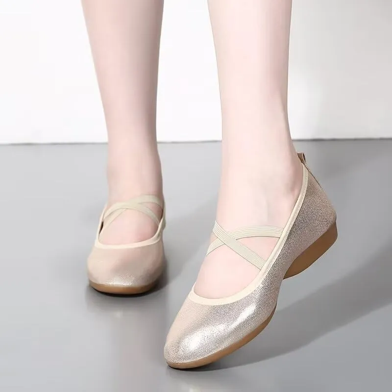 Women Low Heel Fashion Dance Shoes for Walking Yoga Ballet Exercise