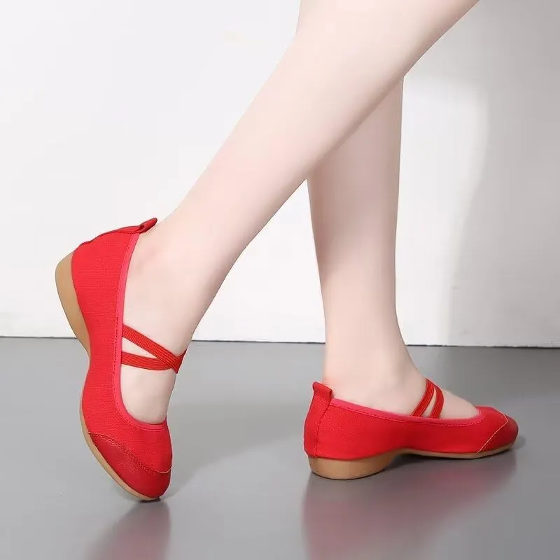 Women Low Heel Fashion Dance Shoes for Walking Yoga Ballet Exercise