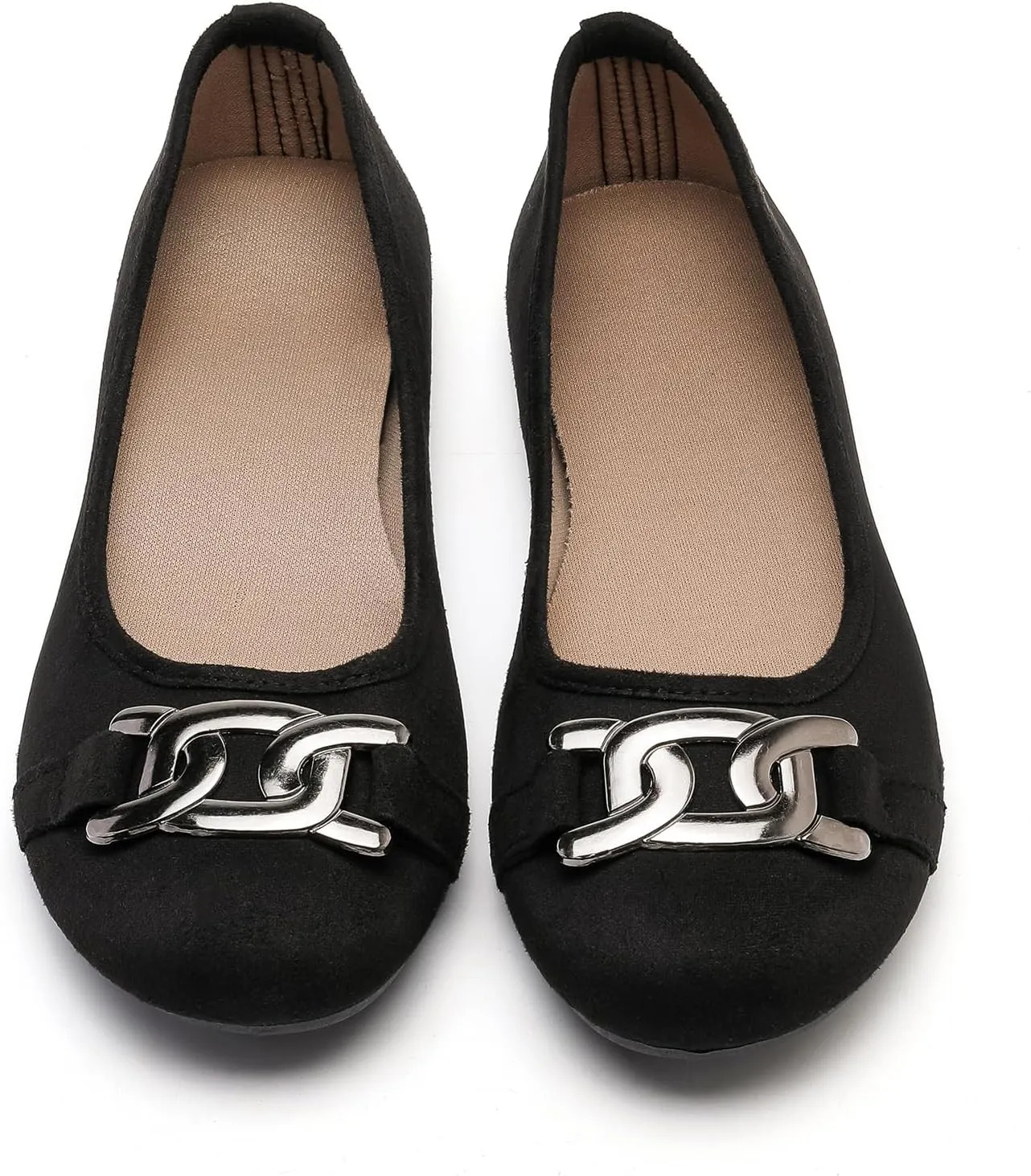 Women's Ballet Flats Dress Shoes for Women, Women Classic Round Toe Slip On Flat Walking Shoes, Women Casual Comfortable Soft Knit Black Leopard Flats Shoes