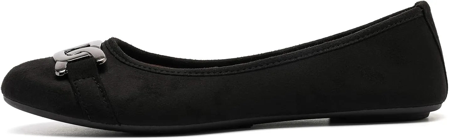 Women's Ballet Flats Dress Shoes for Women, Women Classic Round Toe Slip On Flat Walking Shoes, Women Casual Comfortable Soft Knit Black Leopard Flats Shoes