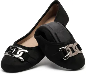 Women's Ballet Flats Dress Shoes for Women, Women Classic Round Toe Slip On Flat Walking Shoes, Women Casual Comfortable Soft Knit Black Leopard Flats Shoes