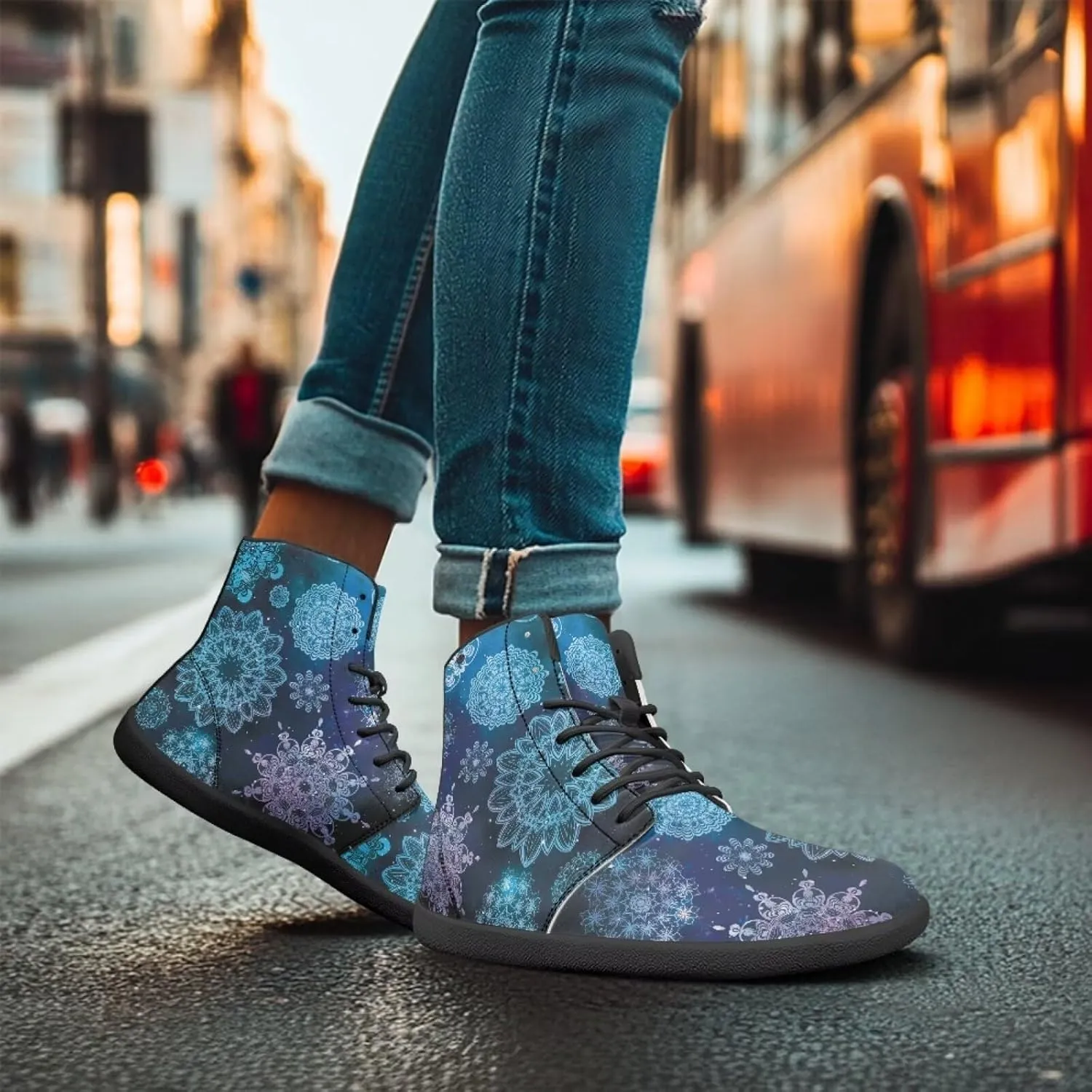 Women's Butterfly High Tops Walking Shoes PU Leather Running Sneakers Business Trainer Sneaker