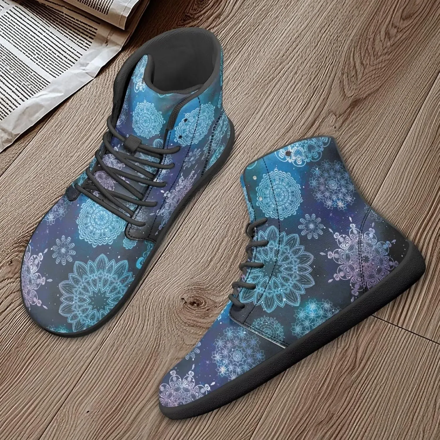Women's Butterfly High Tops Walking Shoes PU Leather Running Sneakers Business Trainer Sneaker