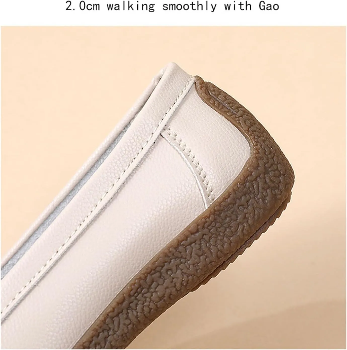 Womens Casual Non-Slip Slip-On Breathable Leather Walking Wedge Moccasin, Comfortable Soft Bottom Non Tiring Feet Nurse Working Loafers Shoes, for Medical Workers