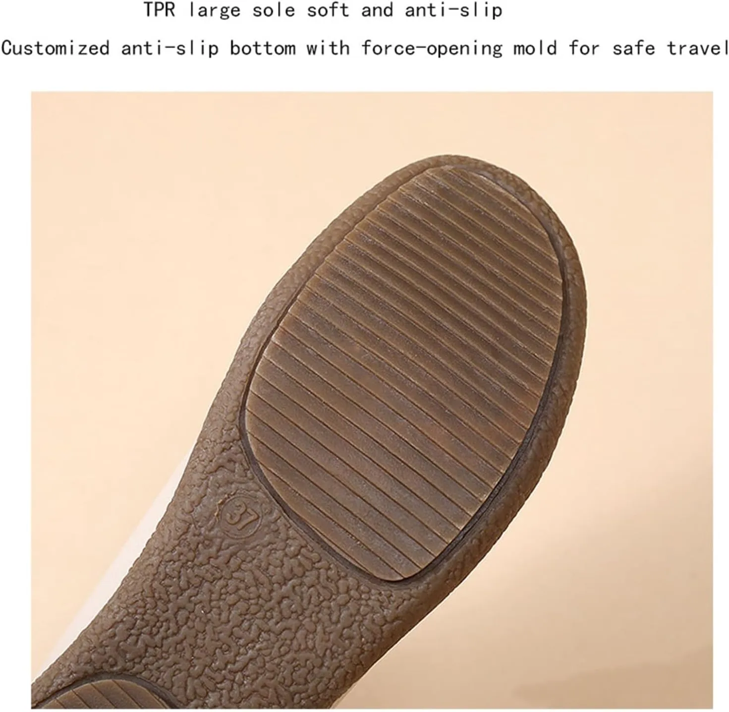 Womens Casual Non-Slip Slip-On Breathable Leather Walking Wedge Moccasin, Comfortable Soft Bottom Non Tiring Feet Nurse Working Loafers Shoes, for Medical Workers