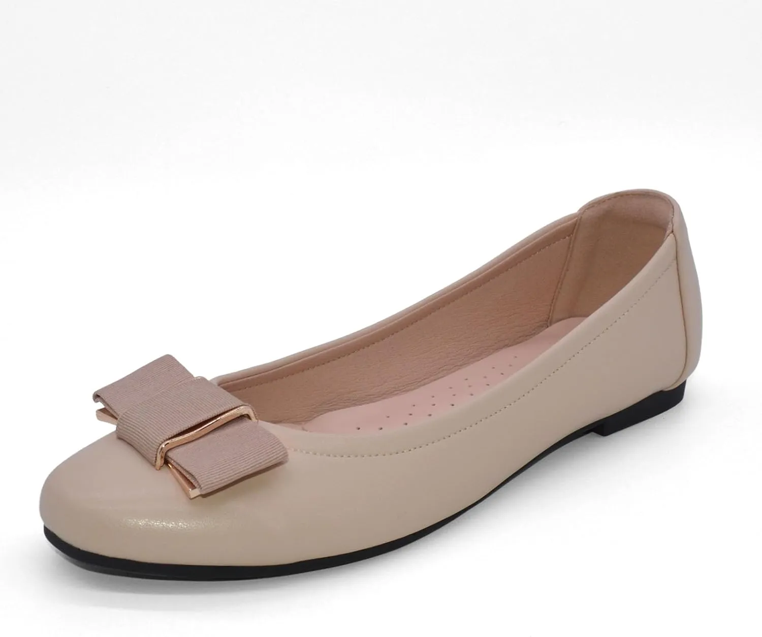 Women's Flat Bow Slip on Memory Foam Comfortable Walking Office Wear to Work Dress Shoes for Women
