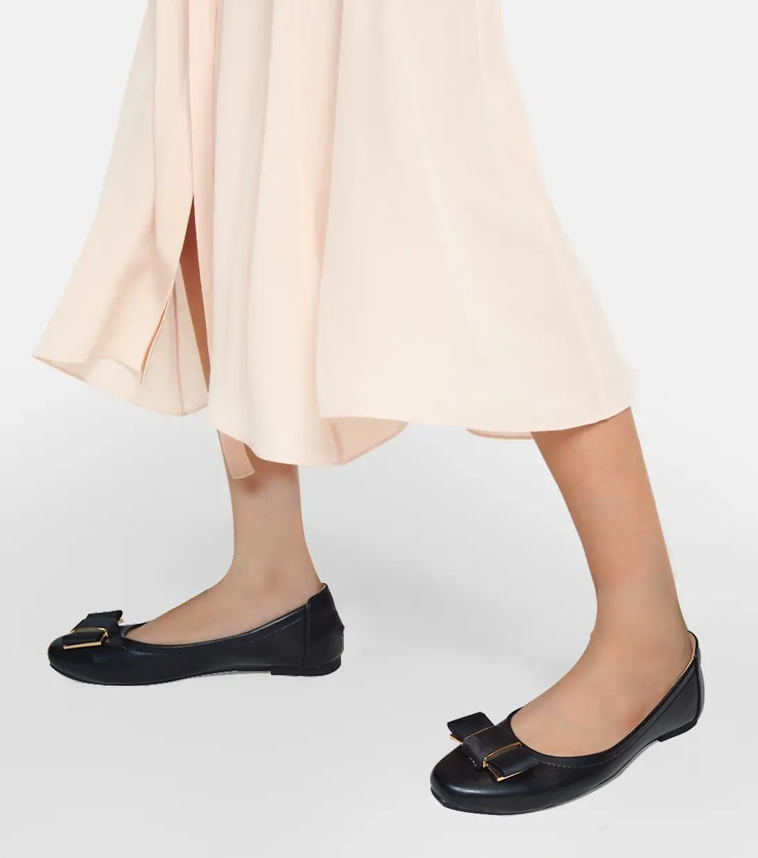 Women's Flat Bow Slip on Memory Foam Comfortable Walking Office Wear to Work Dress Shoes for Women