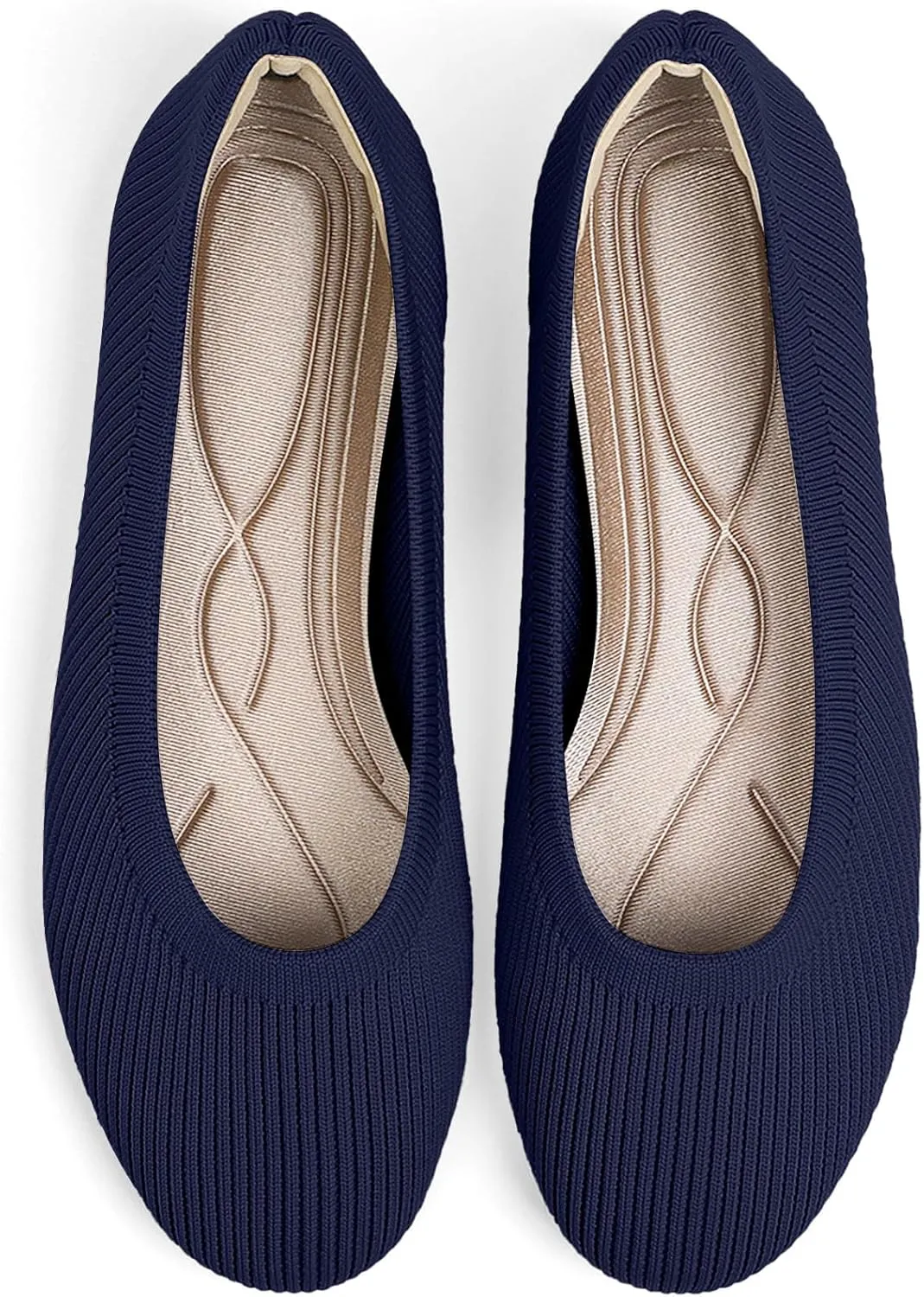 Women's Flats Shoes Round Toe Ballet Knit Comfortable Dressy Flat