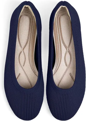 Women's Flats Shoes Round Toe Ballet Knit Comfortable Dressy Flat