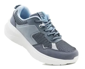 Womens Memory Foam Trainers Blue Grey Lace Up Lightweight Breathable Sneakers Fitness Running Fashion Trainers
