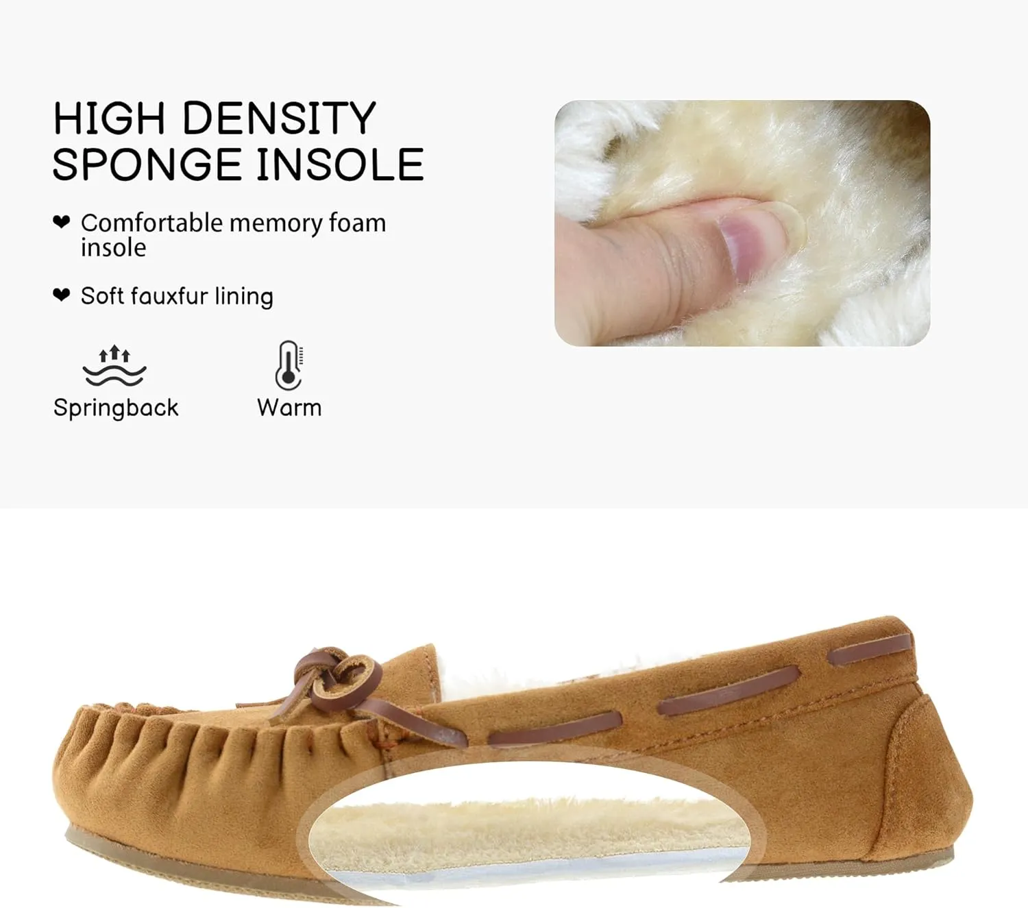 Womens Moccasin Slippers Micro Suede Cozy Indoor Outdoor House Shoes