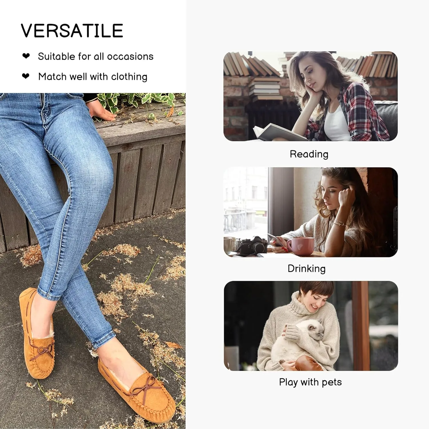 Womens Moccasin Slippers Micro Suede Cozy Indoor Outdoor House Shoes