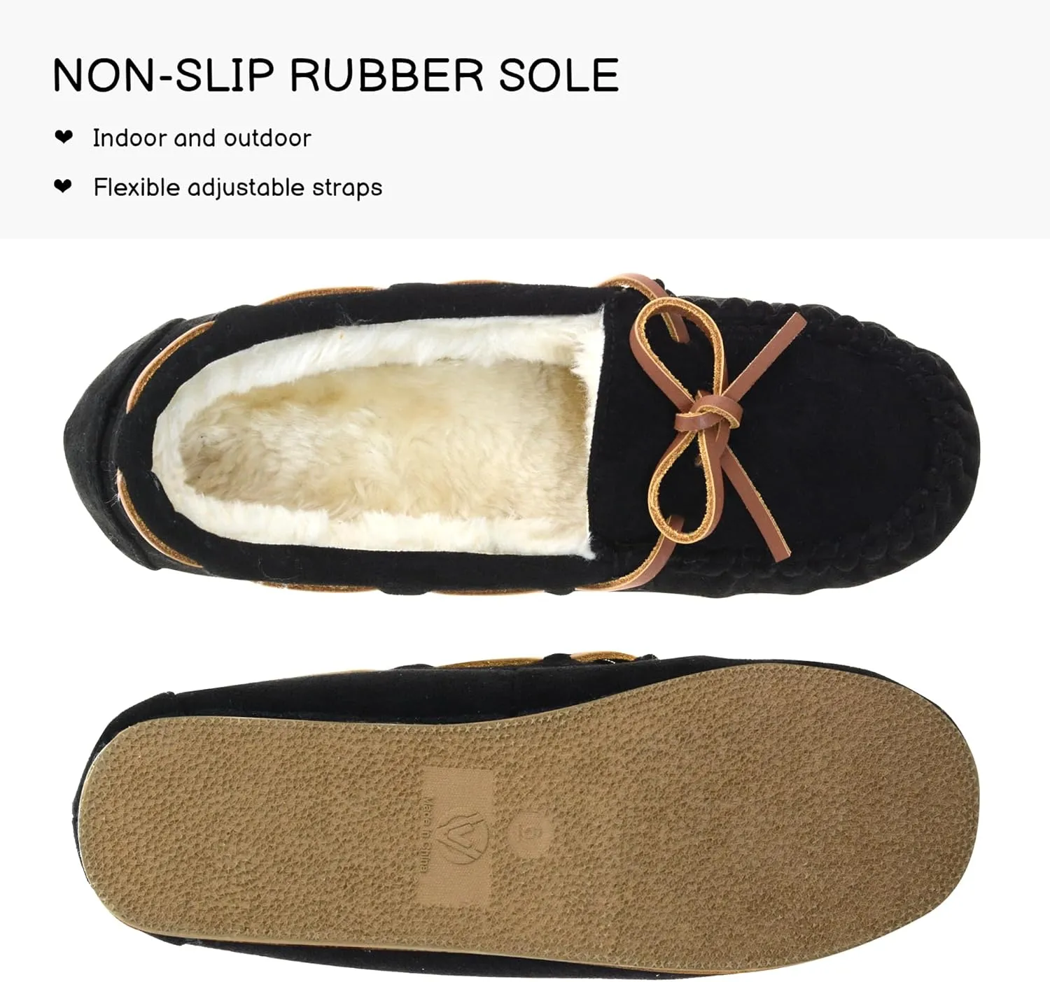 Womens Moccasin Slippers Micro Suede Cozy Indoor Outdoor House Shoes
