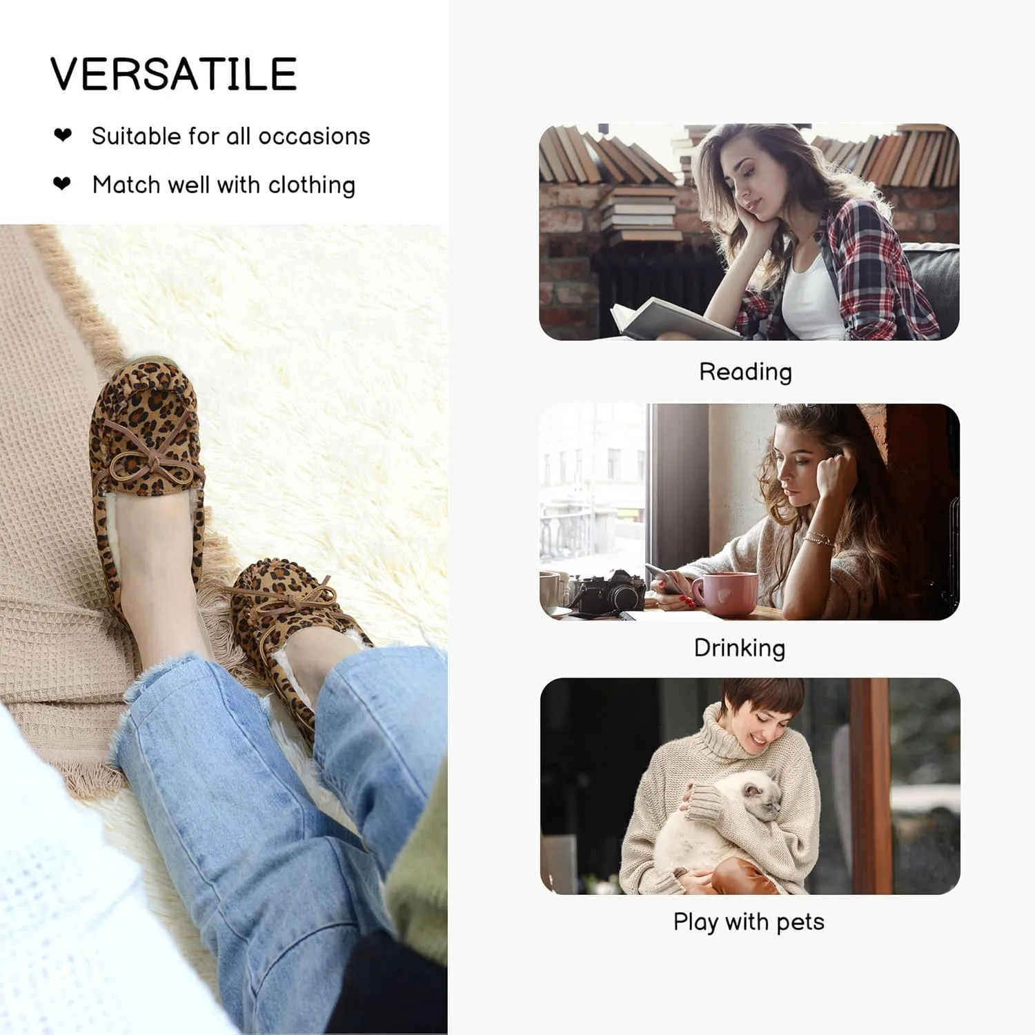Womens Moccasin Slippers Micro Suede Cozy Indoor Outdoor House Shoes