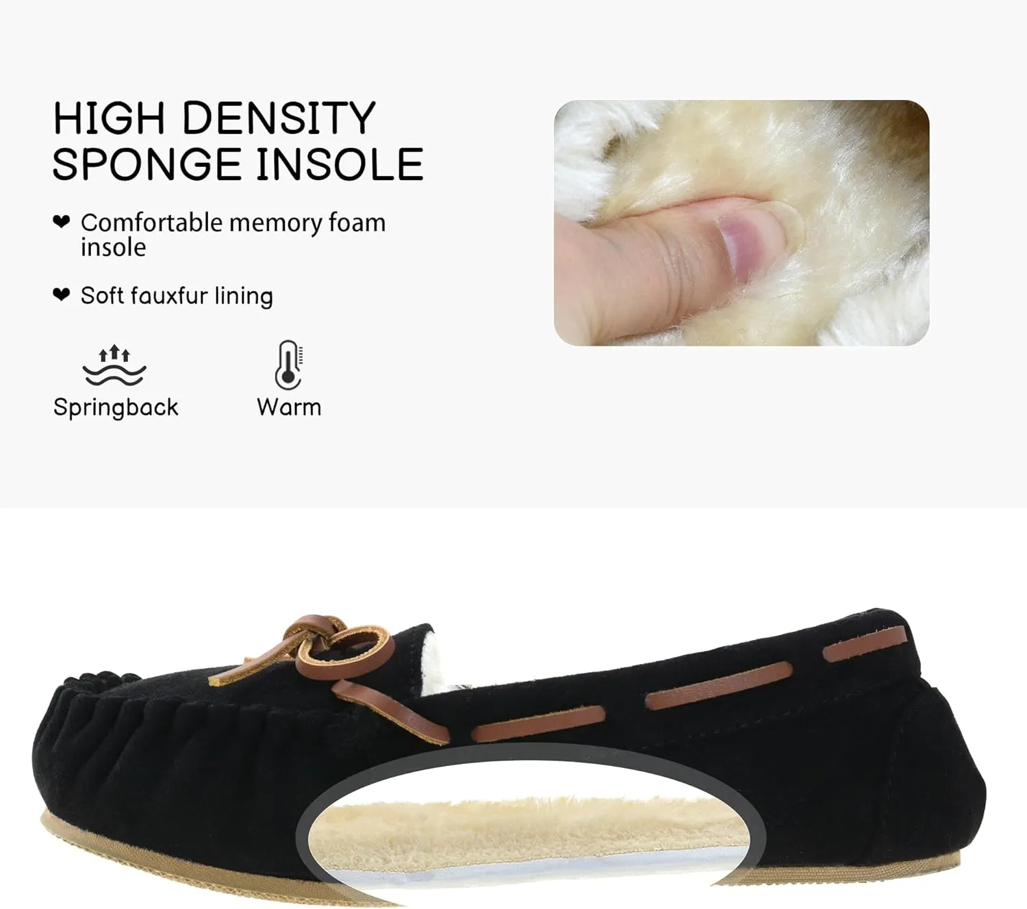 Womens Moccasin Slippers Micro Suede Cozy Indoor Outdoor House Shoes