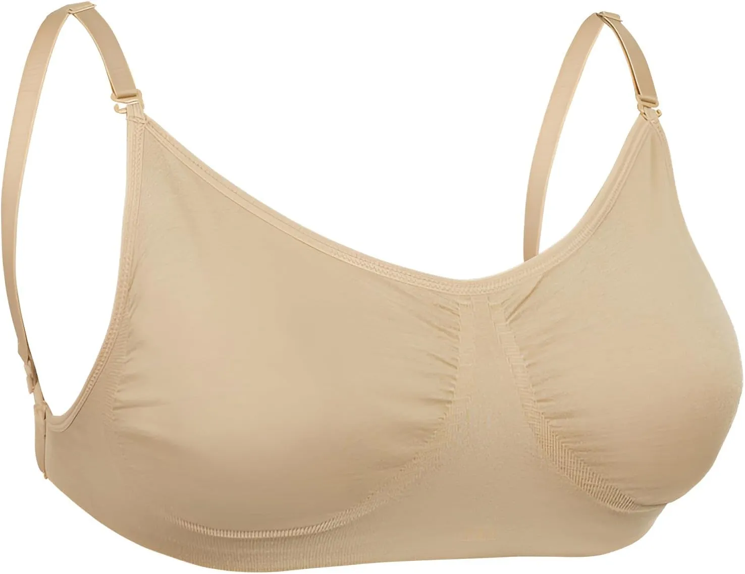 Women's Nude Dance Bra Clear Strap Invisible Backless Ballet Bras with 2 Pairs Adjustable Straps Seamless Underwear