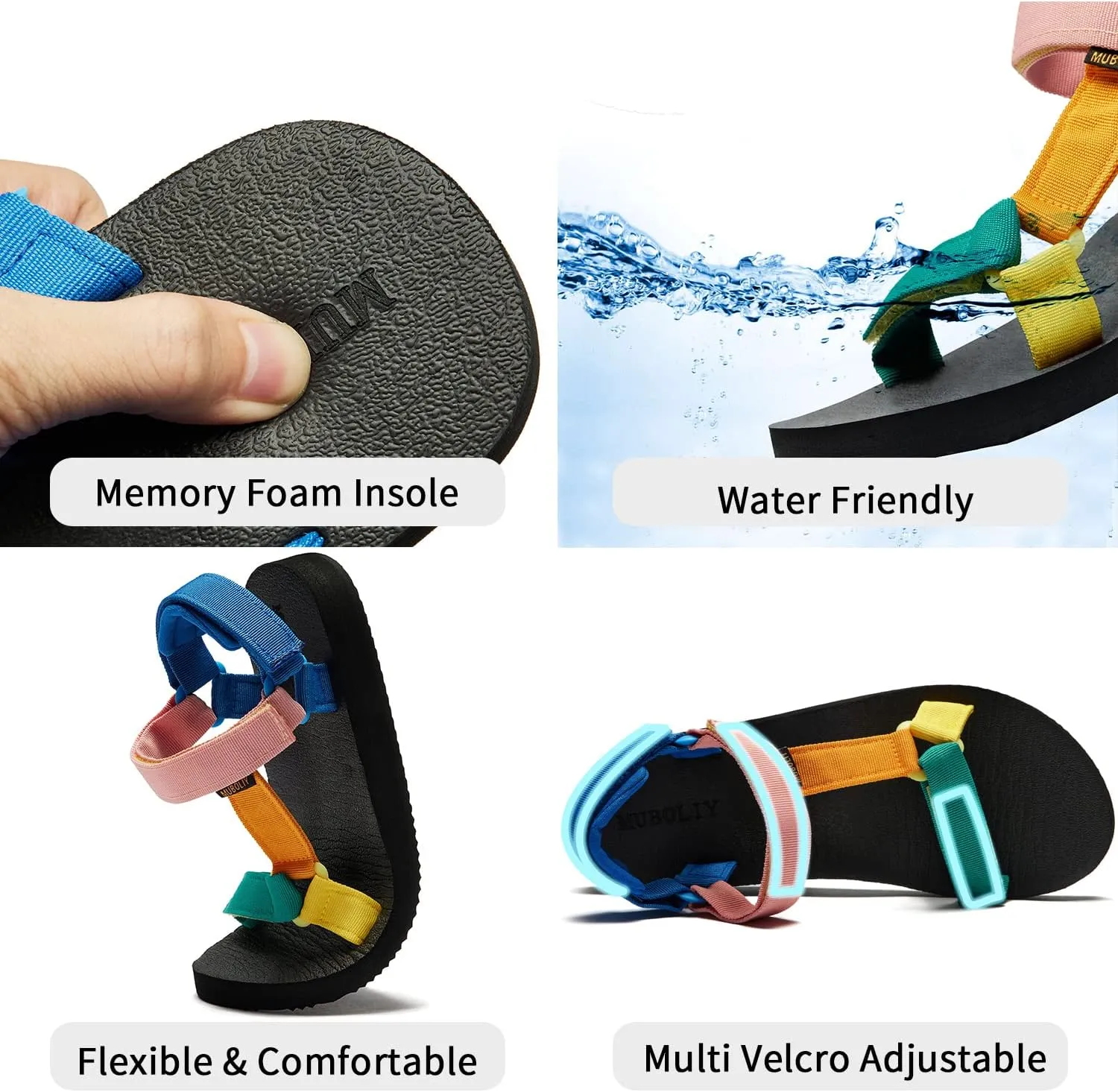 Women's Original Sandals Comfortable Quick-Drying Casual Sport Sandal Walking Hiking Water Sandals With Arch Support