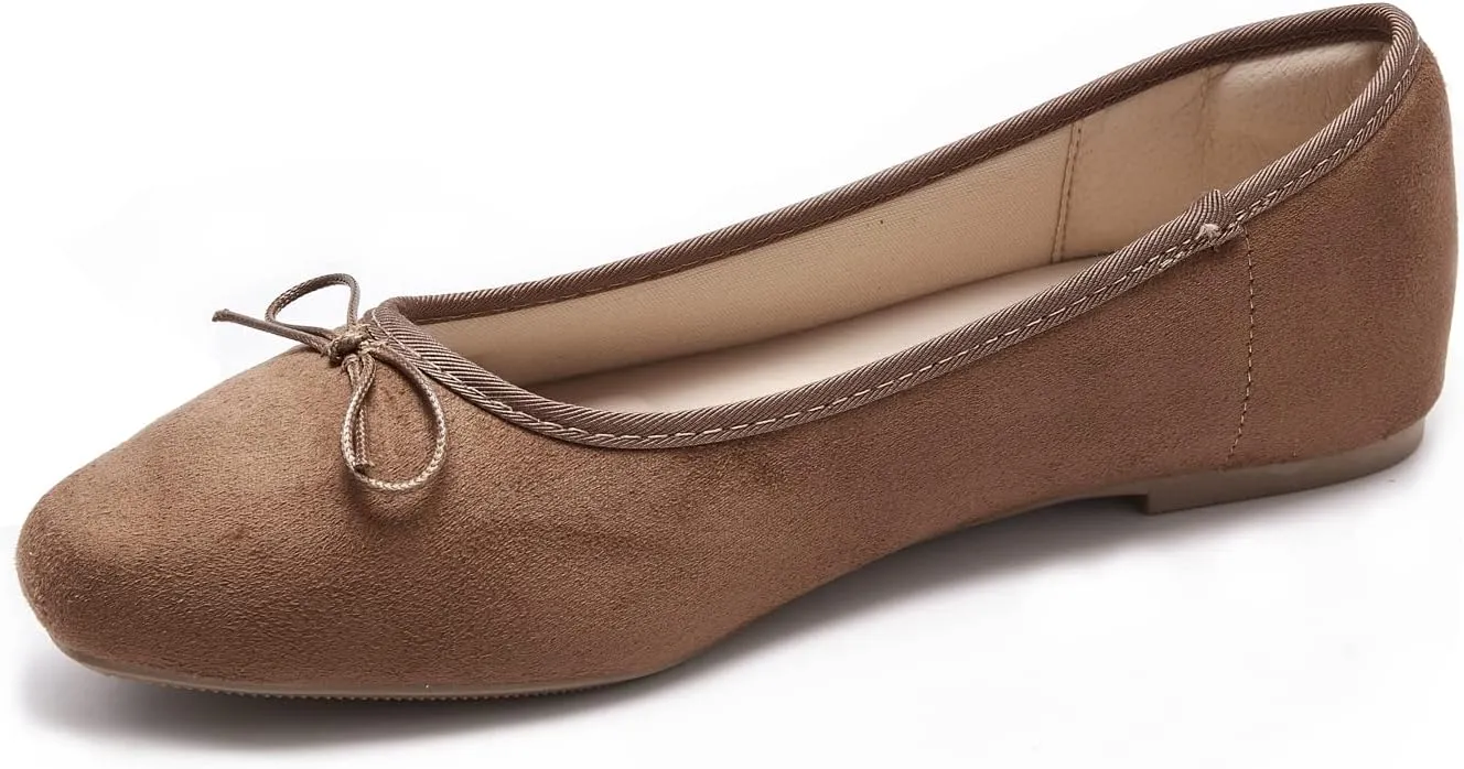 Women's Round Toe Ballet Flats Comfortable Bow Dressy Flats Shoes for Women