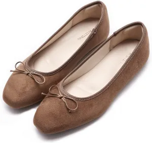 Women's Round Toe Ballet Flats Comfortable Bow Dressy Flats Shoes for Women