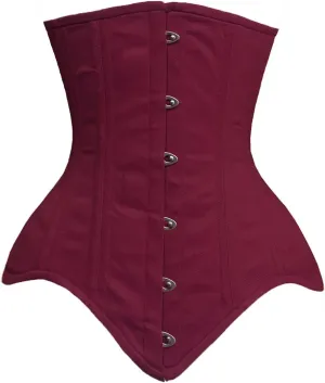Women's Underbust Double Steel Cotton Corset Waist Trainer Long Torso Corset