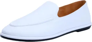 XOBZJH Leather Penny Loafers for Womens Dress Shoes 2024 with Casual Slip on Walk Moccasin Round Toe Designer Flat Comfortable Office Shoes