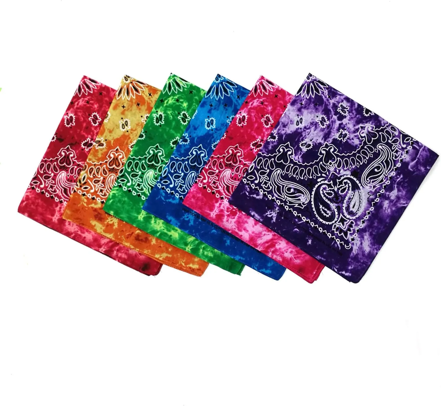 xsby 12 Piece Novelty Bandanas Paisley 100% Cotton Headwear
