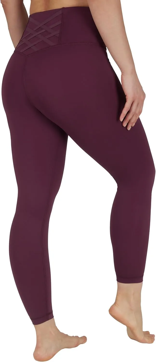 Yogalicious High Waist Ankle Legging Squat Proof Criss Cross V-Back Pant