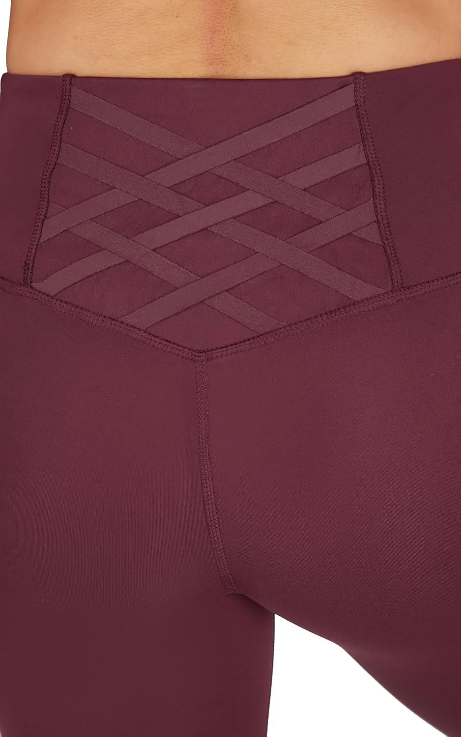 Yogalicious High Waist Ankle Legging Squat Proof Criss Cross V-Back Pant