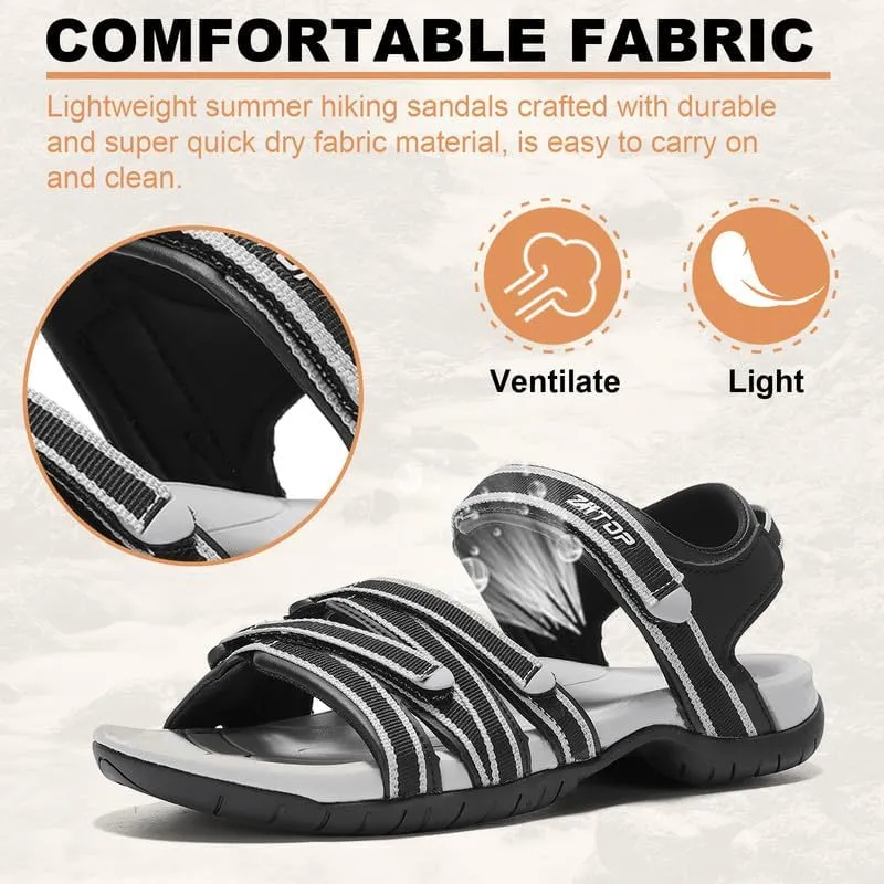 ziitop Womens Hiking Sandals Open Toe Sport Walking Sandal Straps with Arch Support Beach Vacation Casual Camping