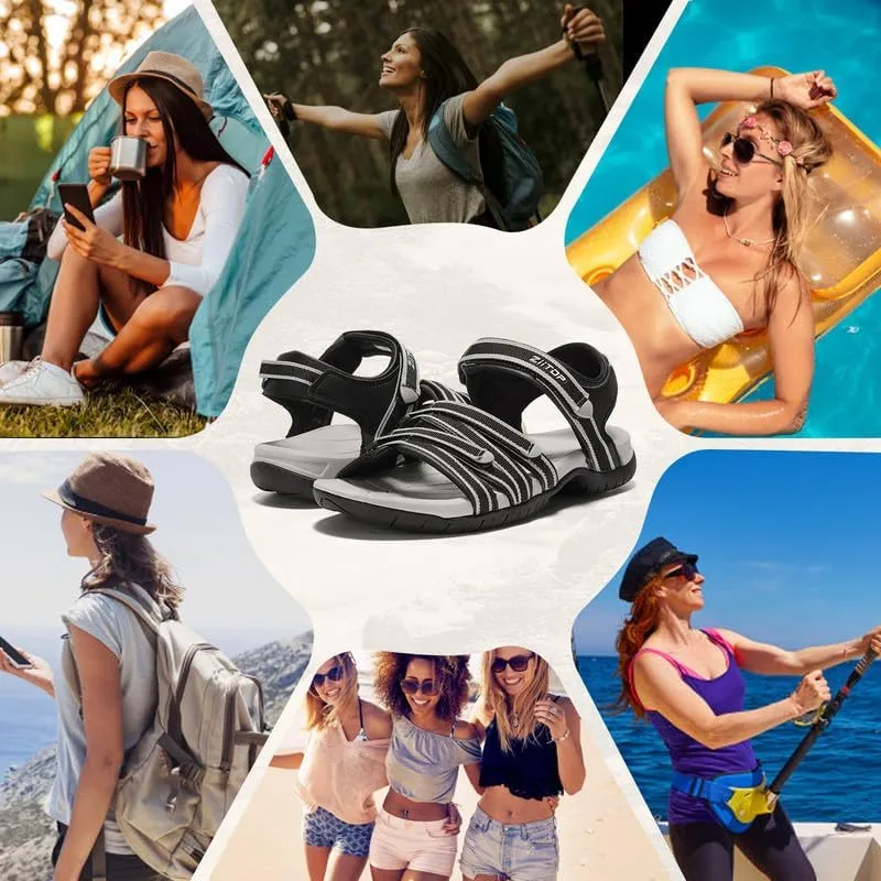ziitop Womens Hiking Sandals Open Toe Sport Walking Sandal Straps with Arch Support Beach Vacation Casual Camping