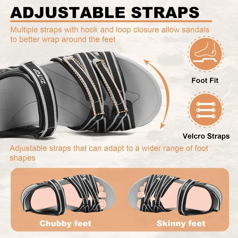 ziitop Womens Hiking Sandals Open Toe Sport Walking Sandal Straps with Arch Support Beach Vacation Casual Camping